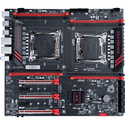 Jginyue 8D4 Intel X99 2666 MHz DDR4 Soket 2.5 Gbit Ethernet 2011-3 Çift İşlemci Destekli E-ATX Anakart